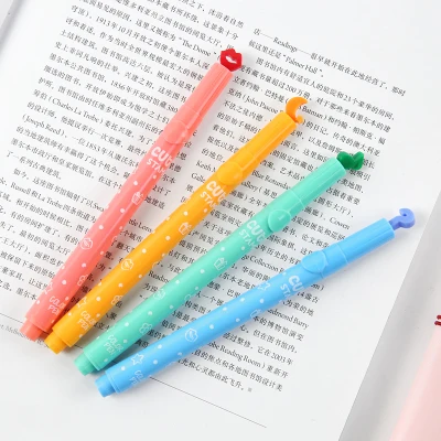12 цветов Kawaii набор ручек-маркеров креативная Милая ручка-печатка флуоресцентный цветной Textmarker для школы