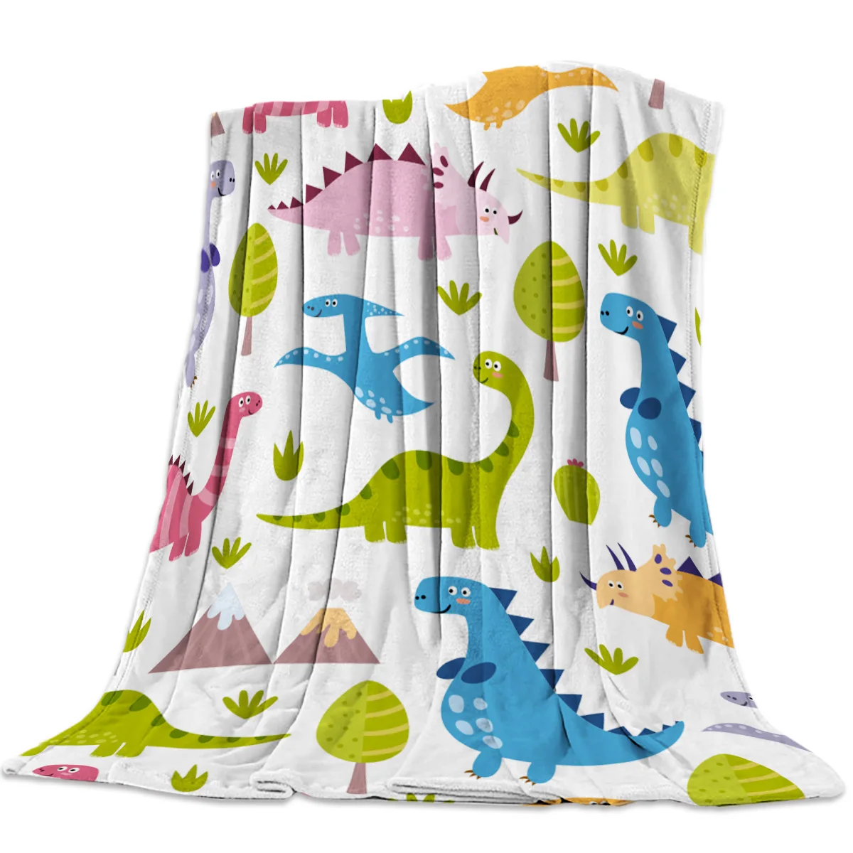 

Cute Dinosaur Pattern Throw Blanket Soft Warm Microfiber Blanket