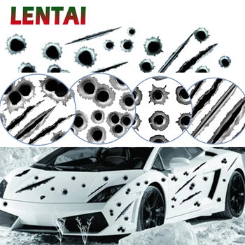 

LENTAI Car Sticker Cover Bullet Hole 3D Styling For Mercedes W205 W203 W211 Volvo XC90 S60 XC60 S80 V40 Alfa Romeo 159 156