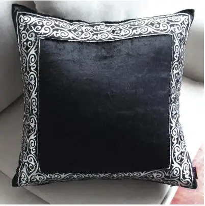 Роскошный тканевый черно-серый чехол для подушки в европейском стиле, Рождественская подушка, подарок на новоселье - Цвет: Around the black