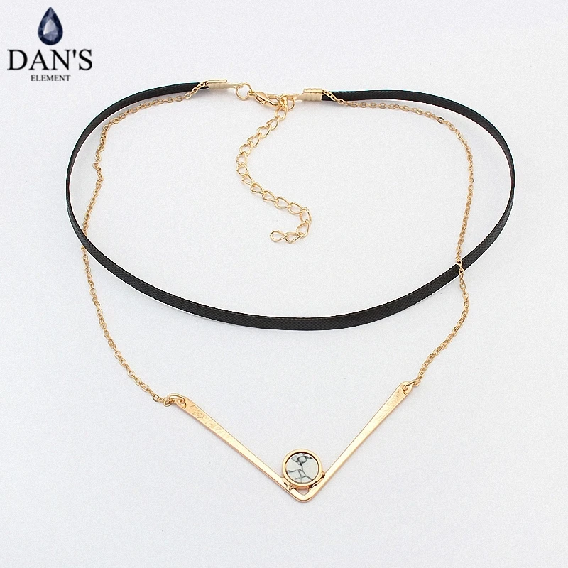 Dan's Element New Fashion Retro Geometric Star Pendant Collar Double