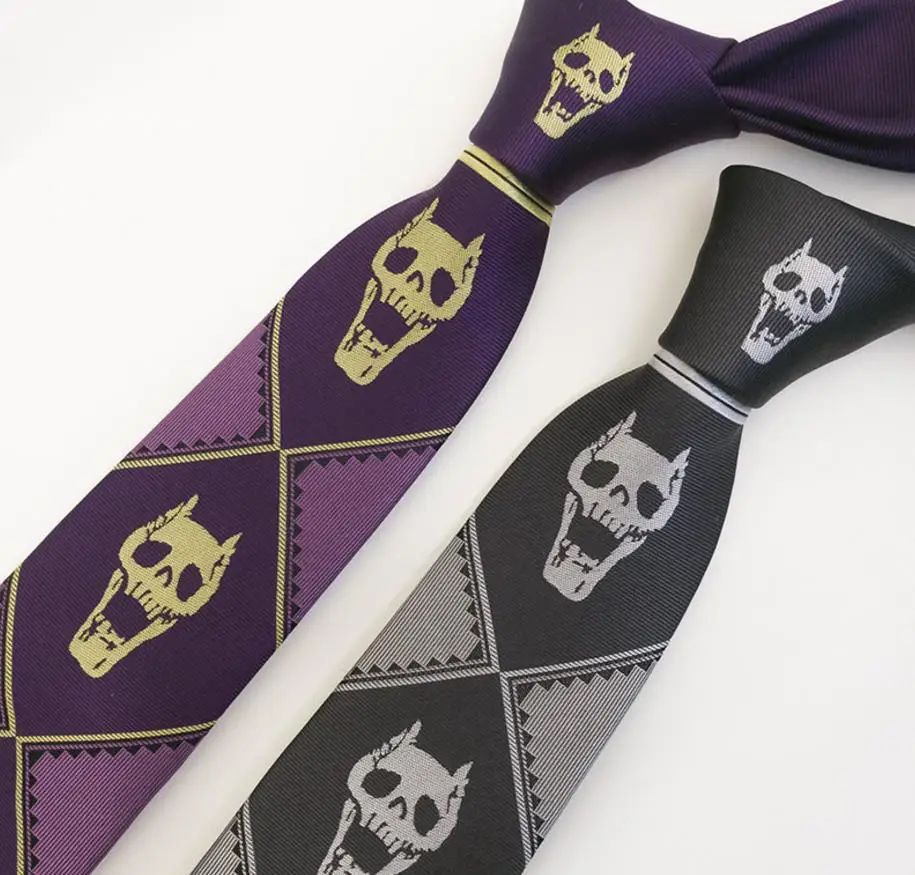 JoJo's Bizarre Adventure KILLER QUEEN Kira Yoshikage Skull Neck Tie Cosplay Costumes Accessoies