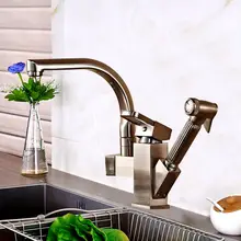 Uythner Luxus Ziehen Gebürstetem Nickel Finish Küchenarmatur Mixer Single Hole Deck Montiert