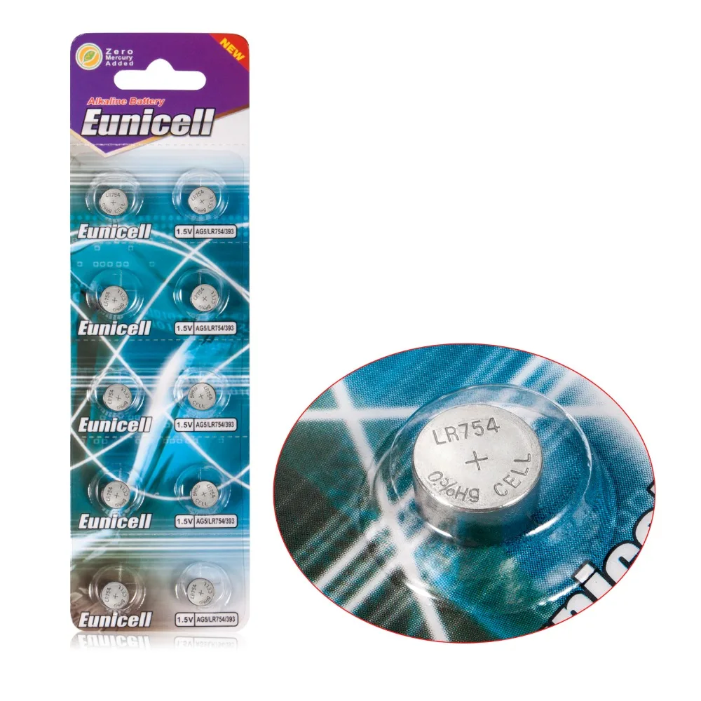 50 шт. батарейки AG5 AG 5 G5 393A LR48 LR754 15 193 D309 1 55 в 60 мАч для монет|coin battery|cell coin batterybutton cell |