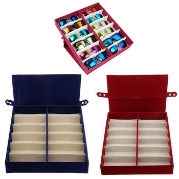 

12 Slots Gllasses Storage Box Women Make Up Jewelry Accessories Spectacles Cosmetics Display Case