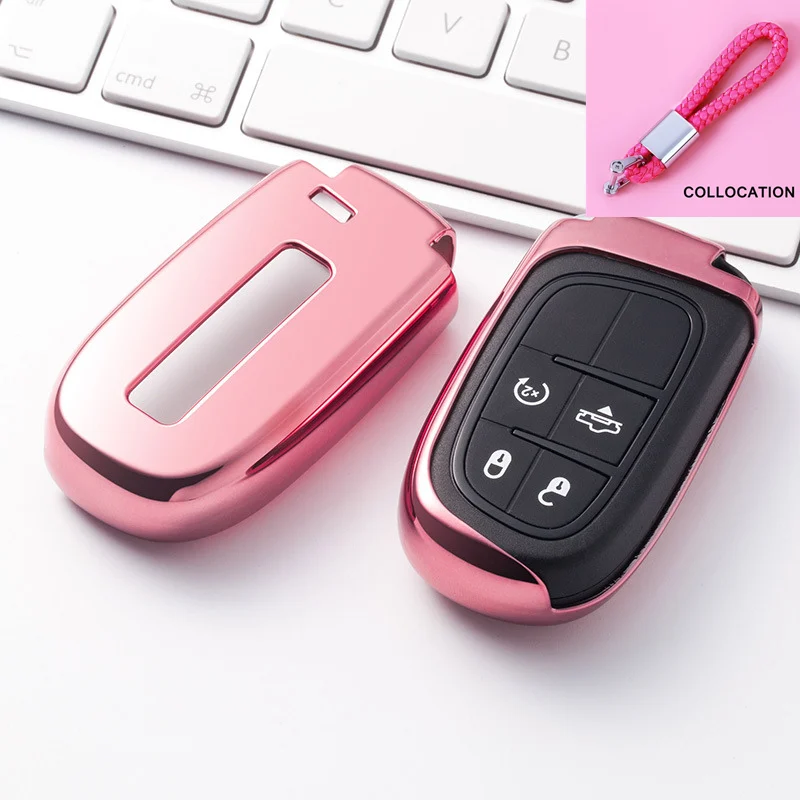 

TPU Car Key Case Auto Key Protection Cover For Jeep Challenger SRT Demon Car Holder Shell Colorful Car-Styling Accessories