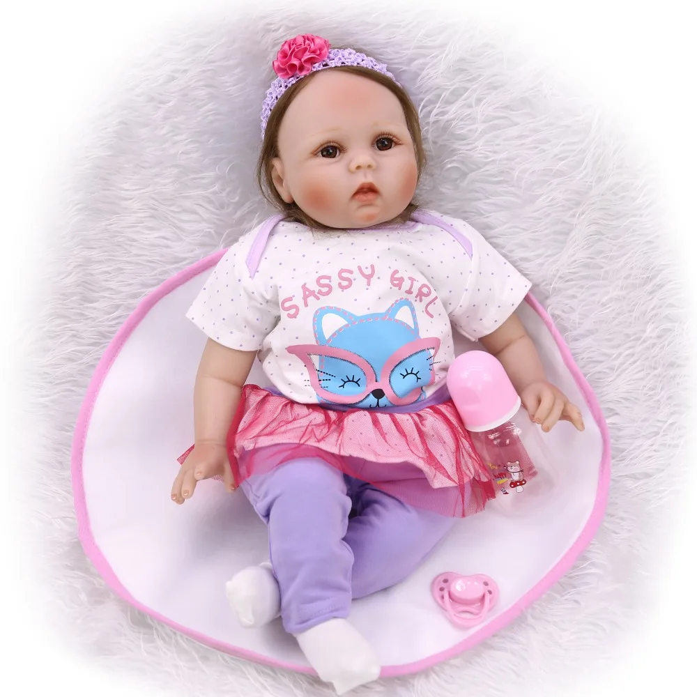 Кукла Bebes reborn 55 см мягкие силиконовые куклы reborn для малышей Детские Подарочные игрушки bonecas