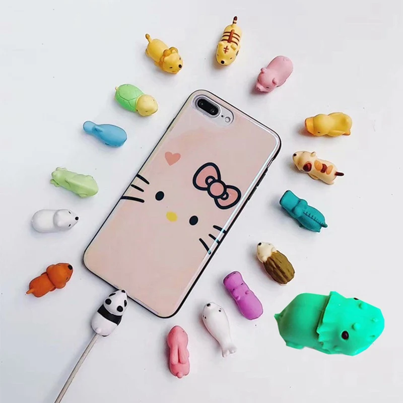 

1Pcs Cute Animal Cable Protector Cord Wire Cartoon Protection Mini Silicone Cover Charging Cable Winder For Iphone Charger Cable