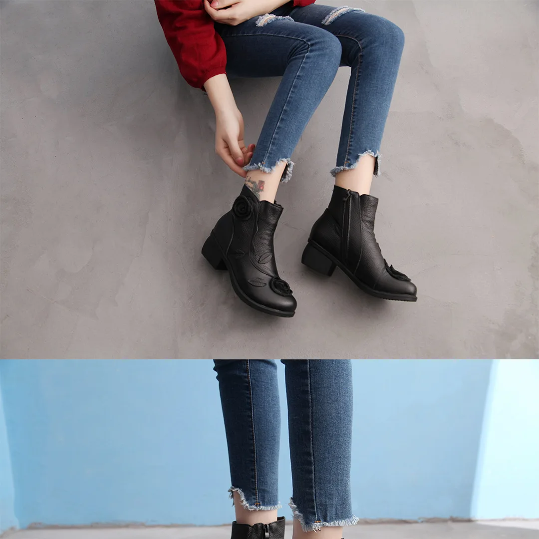 inverno botas femininas zíper lateral botas de