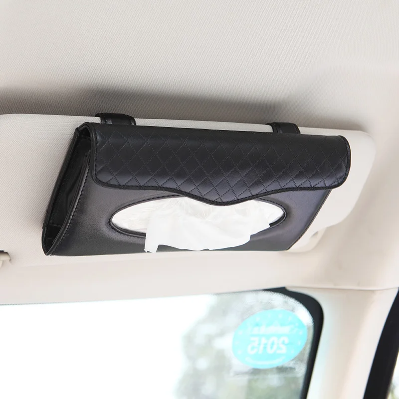 Soft Hanging Facial Tissue Box Car Vehicle Mounted Leather Sun visor
