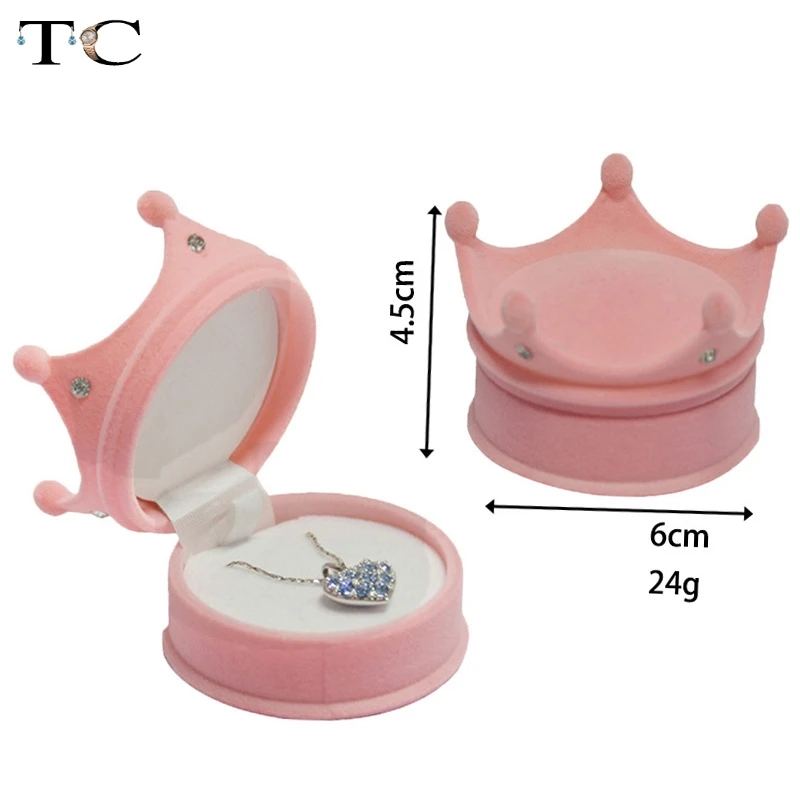 Модные свадебные кольца подарочной коробке принцессы 10 шт./лот Корона шкатулка в форме косметический Чехол Серьги подвеска хранения
