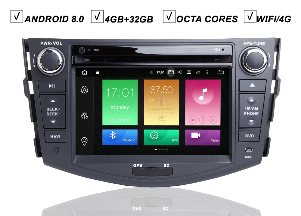 Car Android 8.0 DVD GPS Player For Toyota RAV4 RAV-4 2007-2011 Vehicle Navigation Raido BT Mirror Link Wifi/4G OCTA CORE MAP DAB
