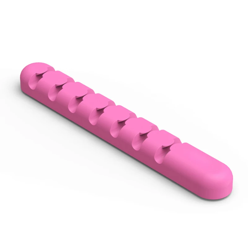 Органайзер для провода кабельного управления Органайзер провод силиконовый хранение зарядных устройств USB держатель зажим настольный протектор для iphone мышь данных - Цвет: big pink
