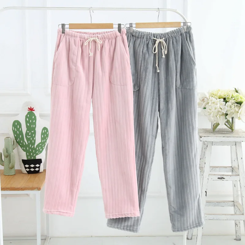 

Mens Lounge Pants Women and Men Sleep Bottom Winter Flannel Pants for Couples Night Sleeping Pants