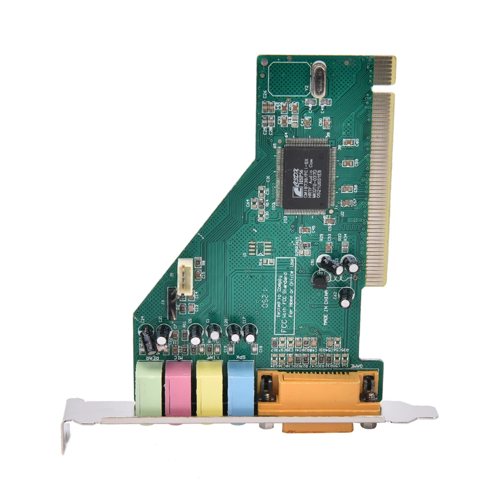 Новинка года 4 канала 5.1 Surround 3D ПК PCI Звук Аудио-карта w/игры MIDI Порты и разъёмы звуковая карта