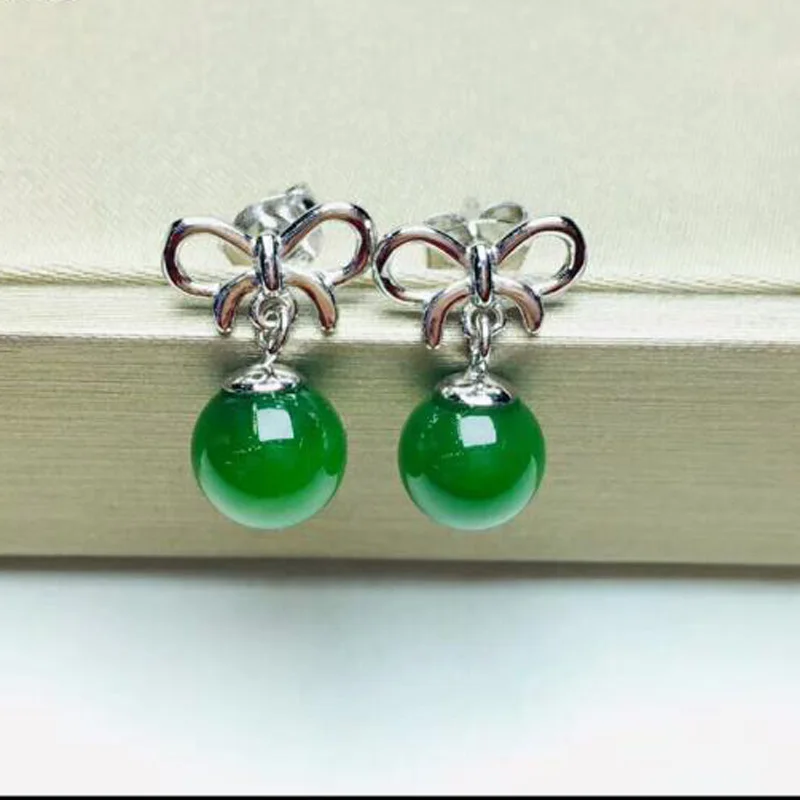 Серьги из яшмы, серебро 925, яшма, 8 мм, круглый шарик, очаровательные, Модные женские ювелирные изделия, трендовые