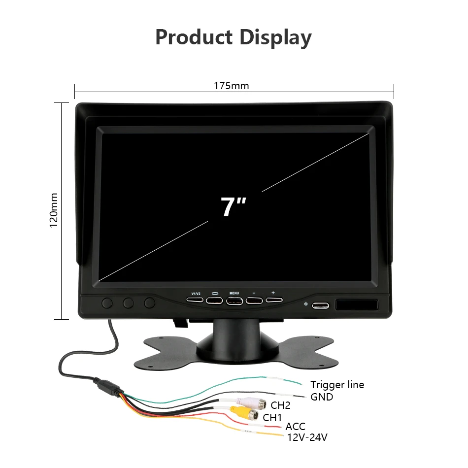 Jansite " AHD автомобильный монитор TFT ЖК-дисплей 2-х канальный DVR Запись солнцезащитный козырек зеркало заднего вида Камера парковки заднего вида Системы для резервного копирования Камера