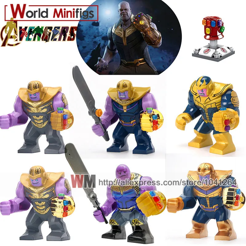 

Single Avengers 4 Endgame Crystal Infinity War Gauntlet Thanos Iran Man Minifigured Building Blocks Toys For Children