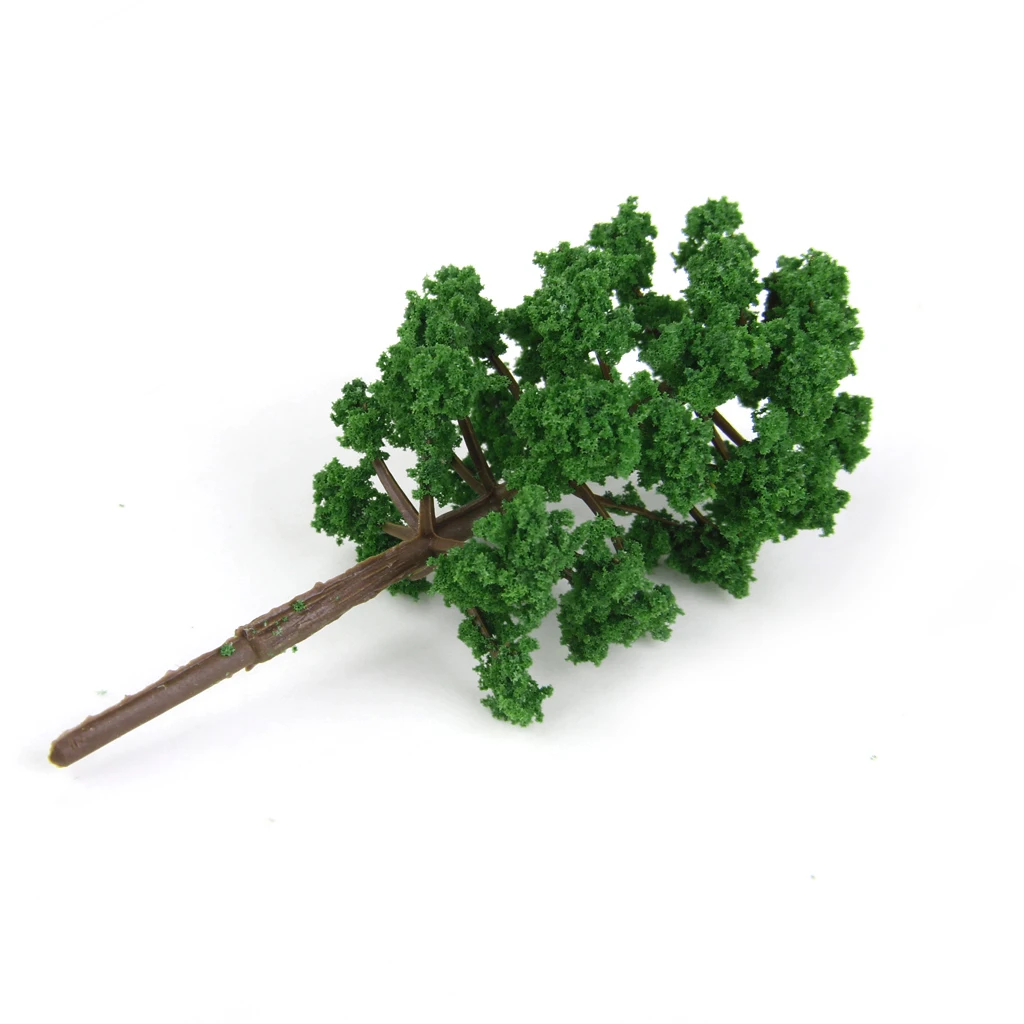 20Pcs 1:150 Scale Plastic Model Trees Train Railroad Railway Street Scene Architecture Layout Scenery Dark Green 8cm