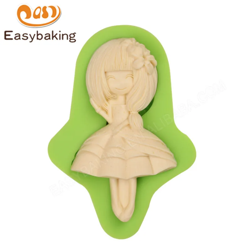 ES-1405-7 Lovely Little girl Silicone Molds for Fondant Cake Decorating