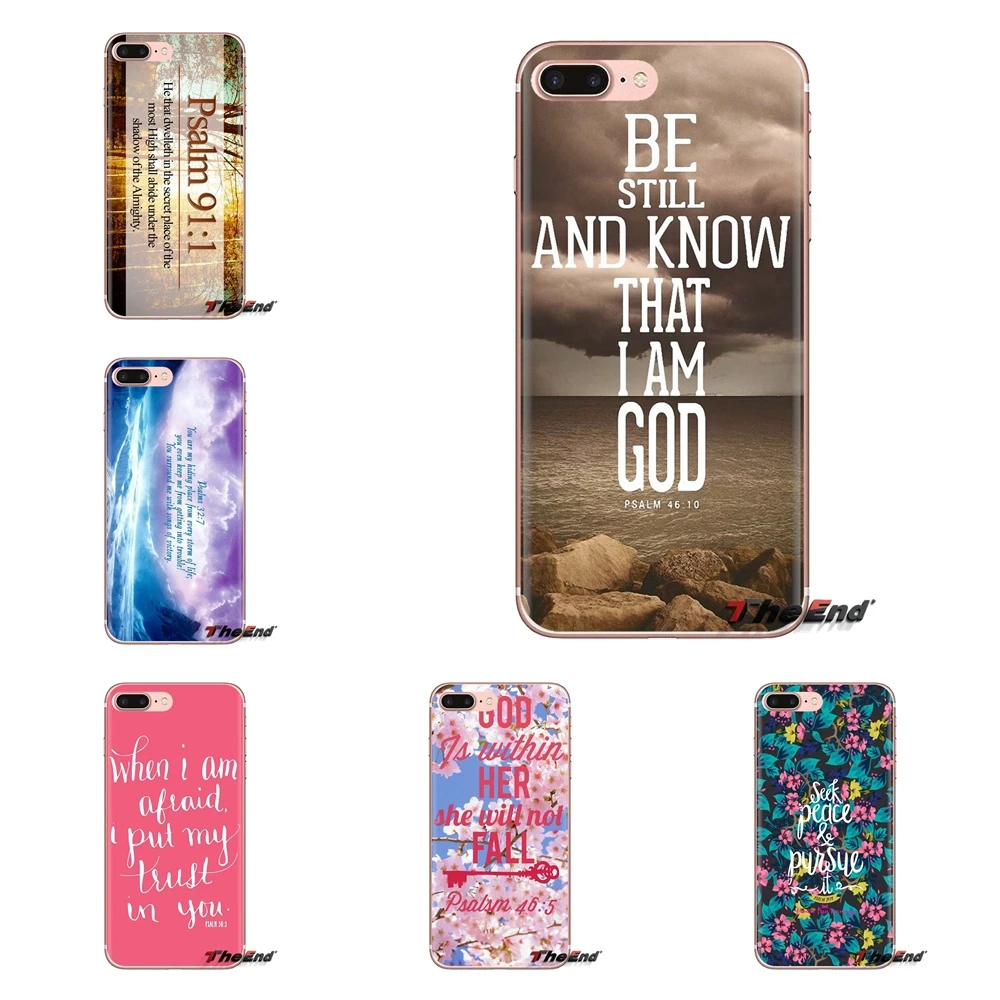Silicone Phone Skin Case For Samsung Galaxy A3 A5 A7 A9 A8 Star A6 Plus 2018 2015 2016 2017 Psalms is a book of The Bible Quotes |