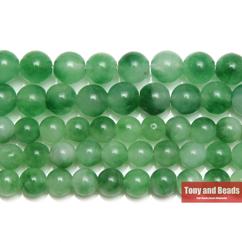 

Free Shipping Natural Stone Green Malaysia Jades Loose Beads 6 8 10 MM Pick Size For Jewelry Making