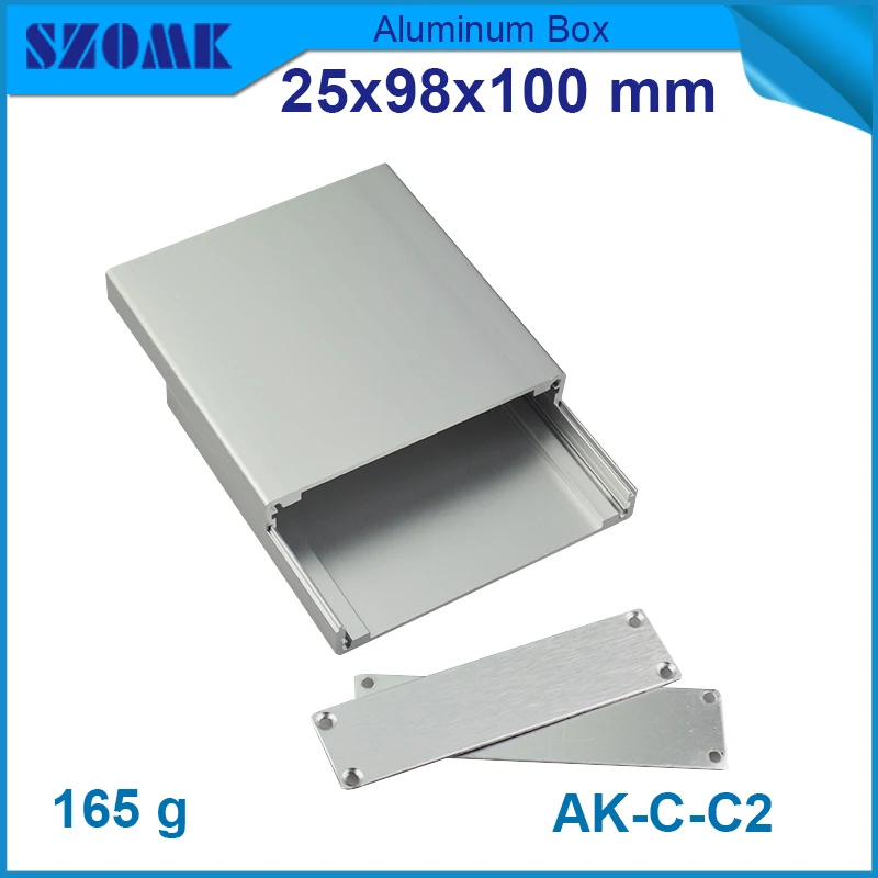 1 шт Гладкая алюминиевая распределительная корпус для электроники и корпуса 25(H) x98(Ш) x100(L) мм
