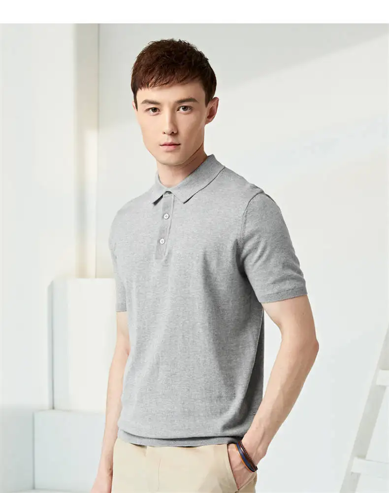 13Colors Summer Polos Men Sweater Quality Combed Cotton Knitted Short Polo Male Tees Top Pullover Large Plus Size 4XL Muls Brand 06