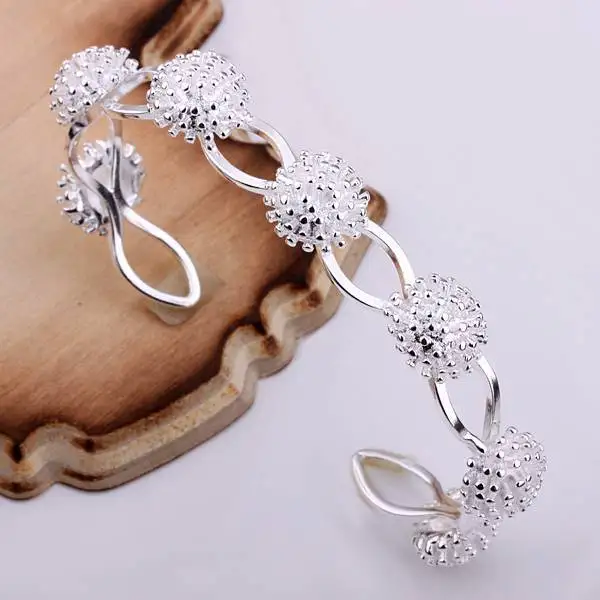 Wholesale Fashion Jewelry Jewellry Free Shipping 925 Silver Plated Bracelet bangle Nickle Antiallergic Bangles BA141 | Украшения и