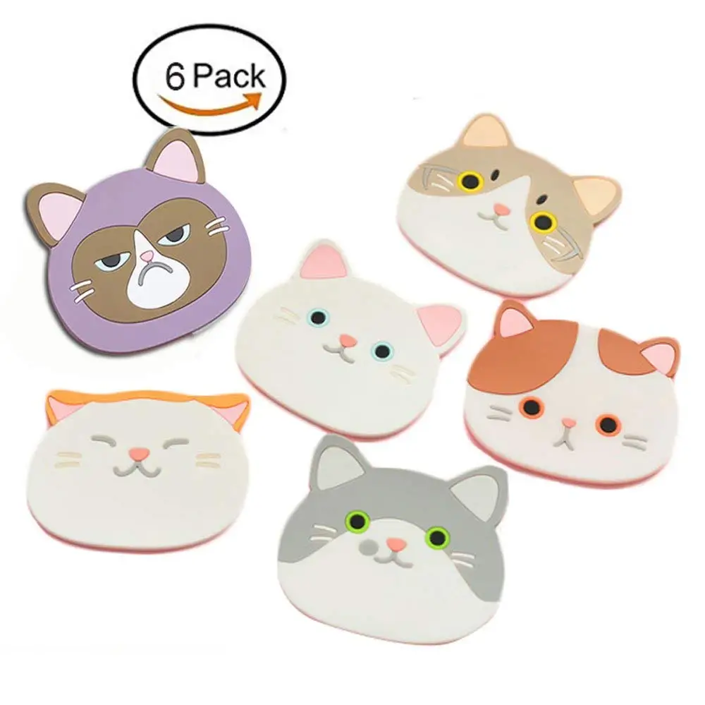 Cat Cup Silicone Coaster Mug Rubber Mat for Wine Glass TeaBest Housewarming Beverage Drink Beer Home House Kitchen Decor (5)