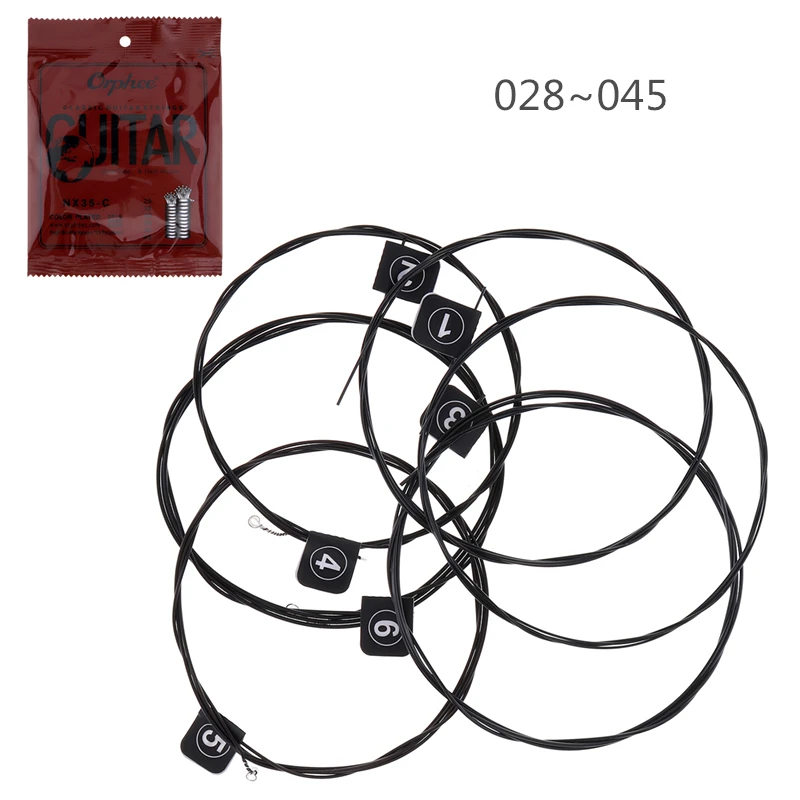 

6Pcs/Set Classic Guitar String 028-045 Color Plated Wire with Great Tone & Hard Tension for Guitar Beginners