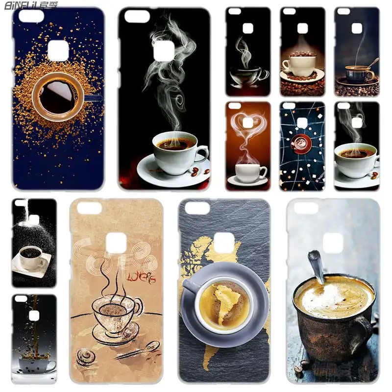 

BINFUL PC Transparent for Huawei p20 lite case P8 P9 P10 Lite 2017 Plus Pro P Smart Mini Coffee