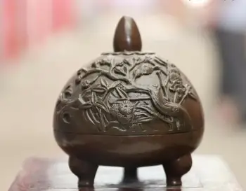 

Old China Pure Bronze Copper Royal Palace Incense Burner Censer BN5347