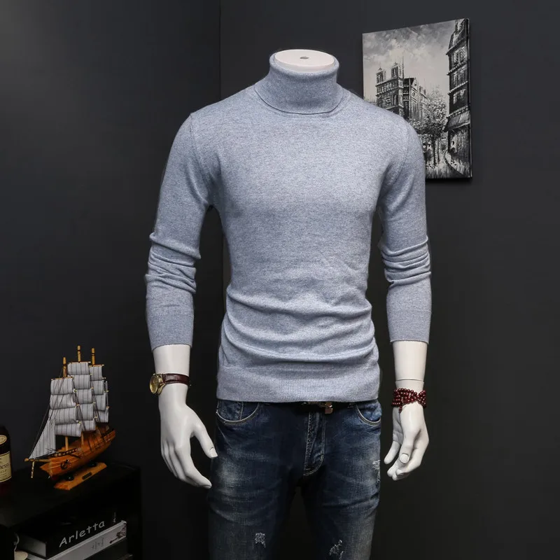 

Wool Pullover Men Sweater Brand New Man's Cashmere Sweater Winter Turtleneck Casual Long Sleeve Knitted Sweater
