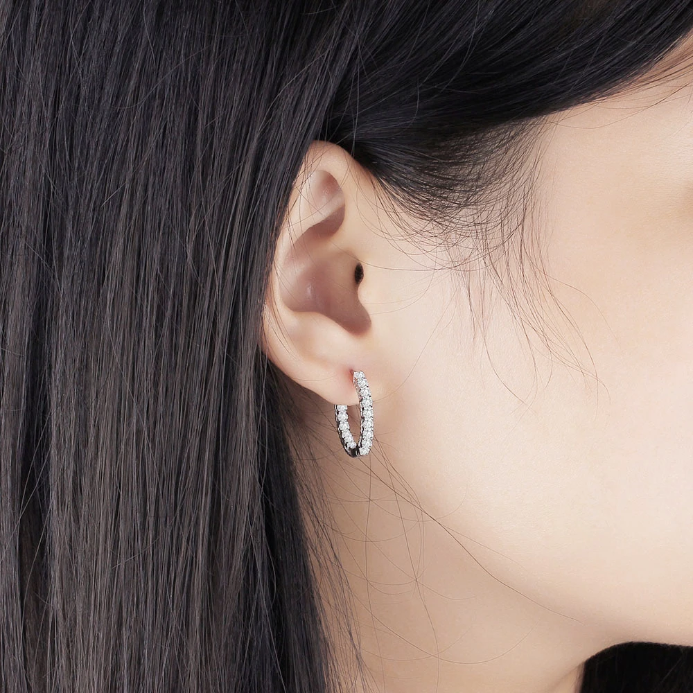 Классические Серьги с драгоценными камнями Крошечные Huggie серьга в виде кольца