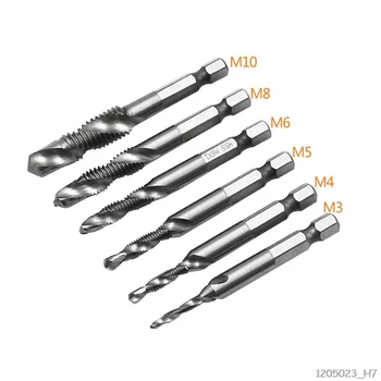 

Hex Shank Twist Drill Bits Hand Tap HSS Screw Thread Plug Drill Bits M3-M10 Woodworking Hole Saw Cutter Drilling Tools