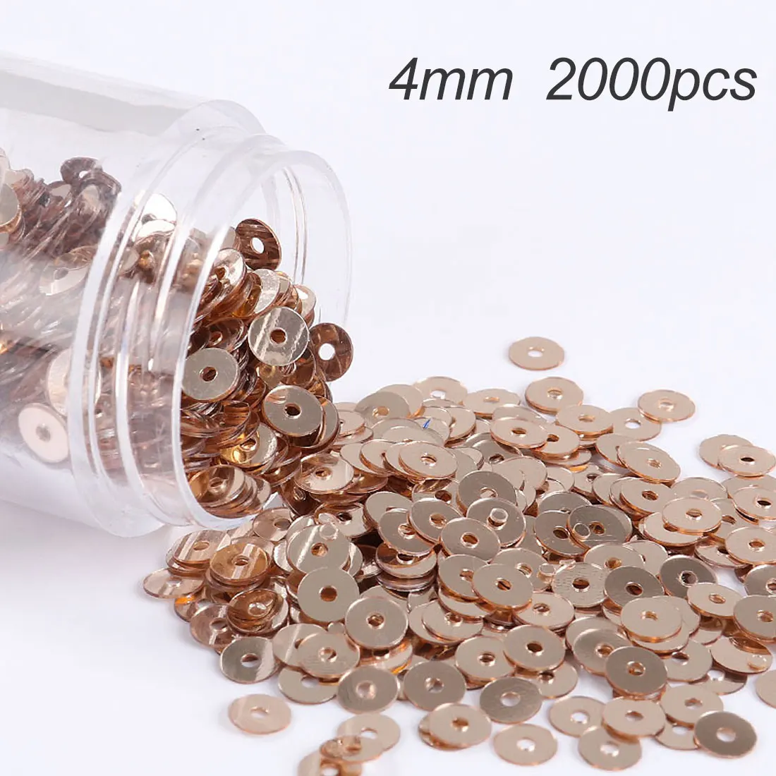 2000Pcs(10g) 4mm Matting Sequin PVC Flat Round Dull Polish Sequins Paillettes Sewing Wedding Craft Women Garments Accessories - Цвет: Silver and Champagne