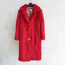 Натуральная меховая шуба, толстый отложной воротник, Женское пальто из натурального меха, длинное, большие размеры 7XL, на заказ, 13 цветов, wsr438