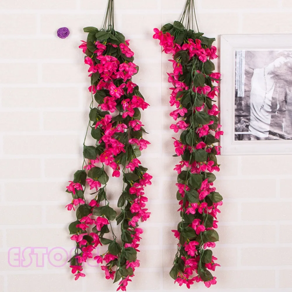 Vine Flowers Artificial Fake Violet Hanging Garland Hanging Home Balcony Wedding Decor C42 Vine Flowers Artificial Fake Violet Hanging Garland Hanging Home Balcony Wedding Decor C42