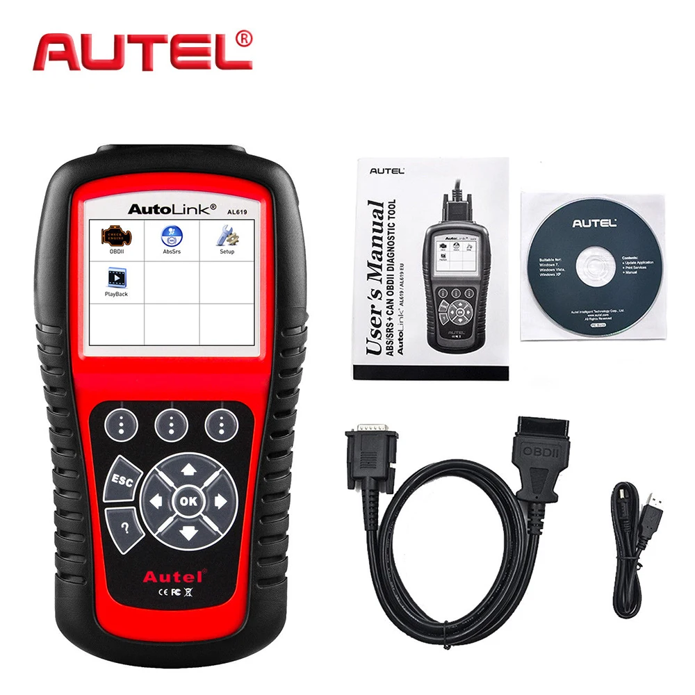 Autel AL619 Autolink Engine,ABS,SRS, Airbag Auto OBD2 Scanner Car Code Reader Automotive