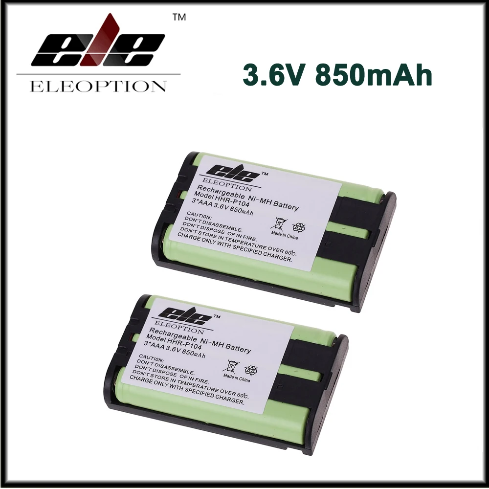 2x 3.6v 850mAh Ni MH Replacement Battery for Panasonic HHR P104 HHR