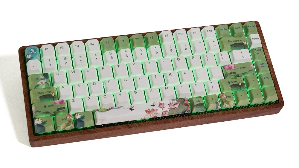 Вишневый профиль краситель Sub Keycap набор толстый PBT пластик бассейн лотоса зеленый