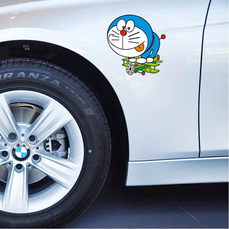 

car sticker Cute Doraemon By Plane Decal Funny and Cute Styling Car Accessories Doraemon Series Decals Vinyl Decal