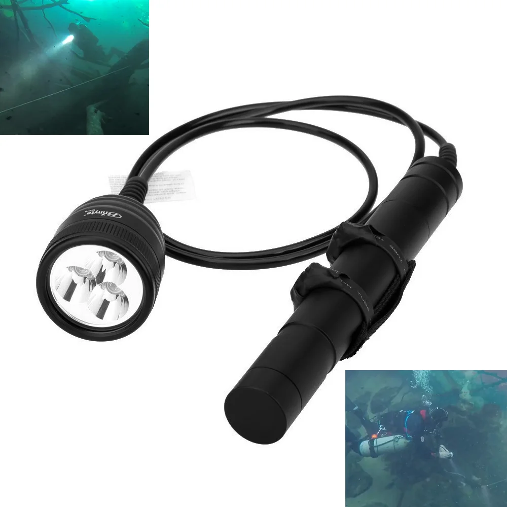 

Professional Diving Flashlight Torch Lamp High Power Underwater 150m 3000Lm Magnetic Switch XM-L2 LED Diver Flash Light 2M Cable