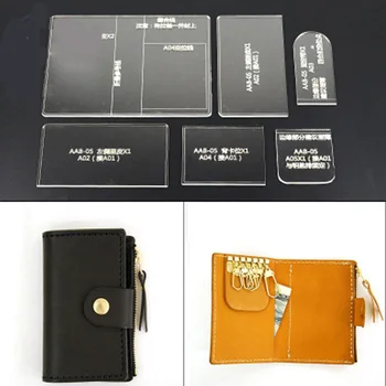 

Acylic Stencil DIY Leather Craft Key Ring Laser Cut Template Card Holder Sewing Pattern FOR Handmade Leathercraft 8x11x2cm