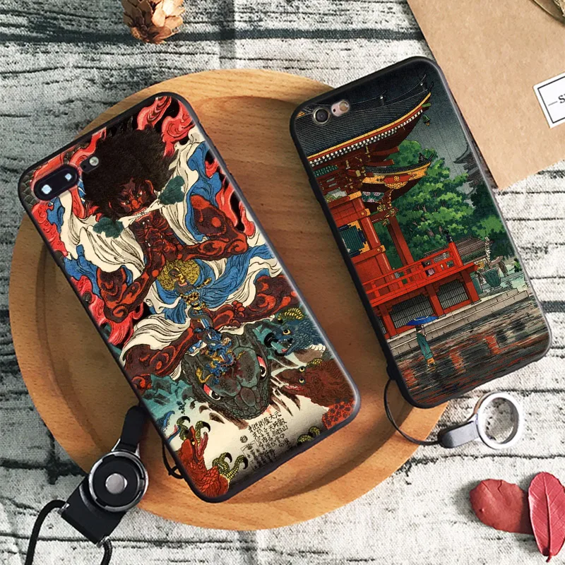 

Ukiyo-e Japanese style Art Coque TPU soft silicone Phone Case cover Shell For Apple iPhone 5 5s Se 6 6s 7 8 Plus X XR XS MAX