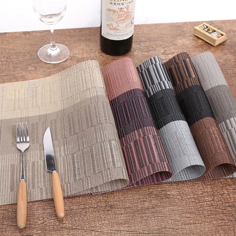 

Lekoch 4 pcs Set Cotton Linen Brown Gold Silk Pattern Dining Table Placemats Coaster Bowl Pad Table Cloth Kitchen accessories