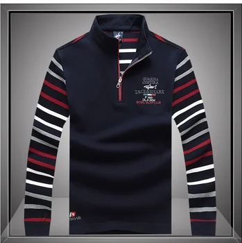 

polo shirt men cotton polo shirt men for mens casual polo shirt Brand Tace&shark lapel stripe embroidery 2019 Billionaire