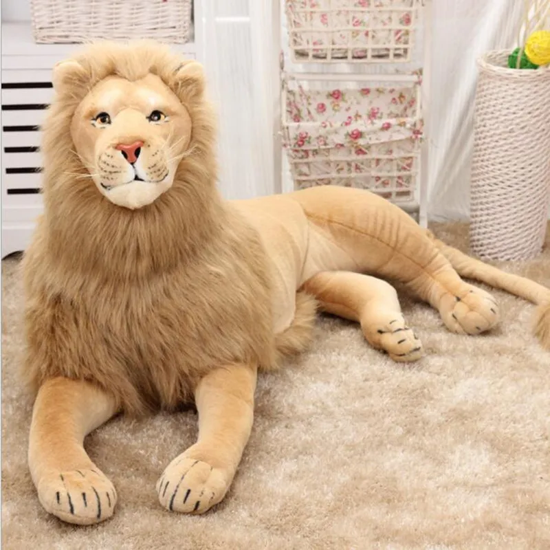 

New Big Size 70cm/110cm/120cm Simulation Lion Stuffed Plush Toys Artificial animal Toy Doll Home Accessories Gift Toys Juguetes