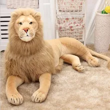 New Big Size 70cm/110cm/120cm Simulation Lion Stuffed Plush Toys Artificial animal Toy Doll Home Accessories Gift Toys Juguetes new simulation lion toy handicraft lifelike lion doll with a small lion in the mouth gift about 50x33cm